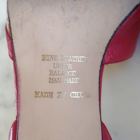 Vintage Red Fine Leather Upper Designed Wrapped Pointed Toe with  3" Heels Shoe. - Picture 5 of 5